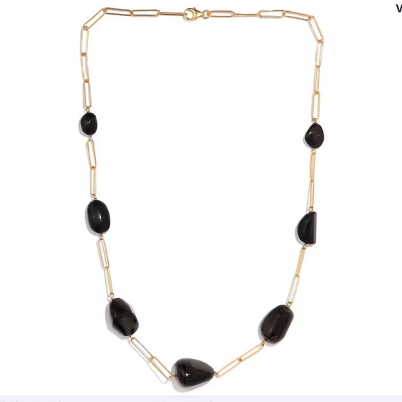 Elite Shungite Paper Clip Chain Station Necklace 20 Inches - Picture 4 of 8